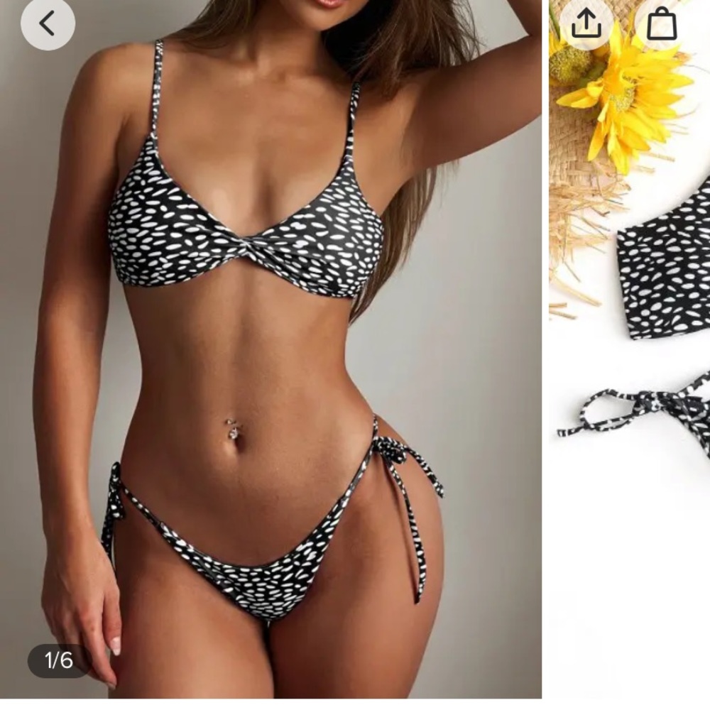 ZAFUL Black Spotted Bikini Set